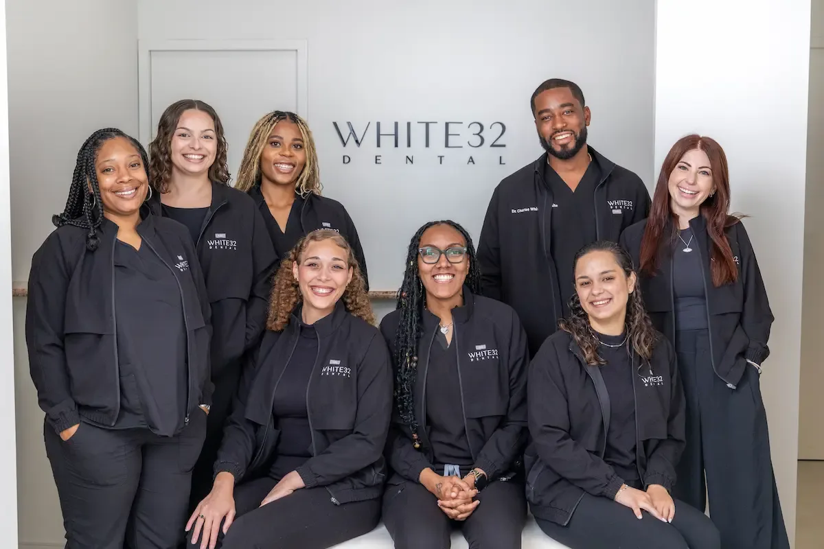 Dr. Charles White with the White32 Dental team at Foxhall Square